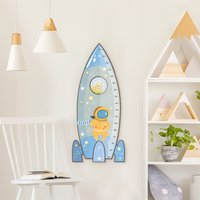 Kindermesslatte Holz - Rakete Blau | Messlatte Jungen Mädchen Neutral Baby Kinderzimmer Babyzimmer von ApalisHOME