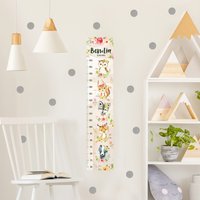 Kindermesslatte Wandtattoo Mit Wunschname - Aquarell Blumen Waldtiere | Messlatte Jungen Mädchen Neutral Baby Kinderzimmer von ApalisHOME