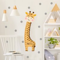 Kindermesslatte Wandtattoo Mit Wunschname - Süße Giraffe 2 Verschiedene Designs | Jungen Mädchen Neutral Baby Kinderzimmer Babyzimmer von ApalisHOME