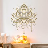 Lotus Mandala Wandtattoo 34 Farben Auch Gold Bis Xxl | Wandsticker Wandaufkleber Wanddeko Blumen Yoga Spirituell Buddha von ApalisHOME