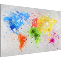 Magnettafel - Bunte Farbspritzer Weltkarte | Memoboard Magnetisch Magnetboard Wandtafel Wandbilder von ApalisHOME