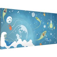 Magnettafel - No.mw16 Buntes Weltraumtreiben | Memoboard Magnetisch Magnetboard Wandtafel Wandbilder von ApalisHOME