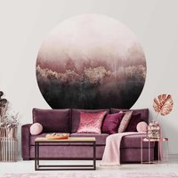 Runde Tapete Selbstklebend - Goldene Dämmerung Rosa | Schlafzimmer Fototapete Abstrakt von ApalisHOME