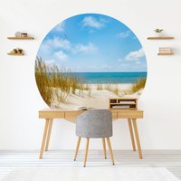 Runde Tapete Selbstklebend - Strand An Der Nordsee | Schlafzimmer Wohnzimmer Fototapete von ApalisHOME