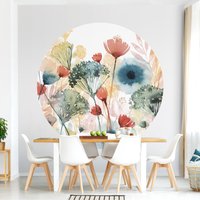 Runde Tapete Selbstklebend - Wildblumen Im Sommer I | Schlafzimmer Fototapete von ApalisHOME