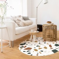 Runder Vinyl-Teppich - Detailliertes Terrazzo Muster Livorno | Bodenmatte Vinyl Teppich Pvc Matte Küche Vinylmatte Badmatte von ApalisHOME