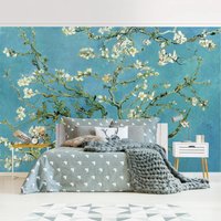 Vliestapete Blumen - Vincent Van Gogh Mandelblüte | Blau Ast Baum Fototapete Querformat, Vlies Tapete Wandtapete Wandbild Foto von ApalisHOME