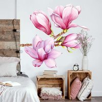 Wandtattoo - Aquarell Magnolien Set Xxl | Wandsticker Wandaufkleber Wanddeko Floral Blätter Blüten Botanik von ApalisHOME