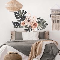 Wandtattoo Aquarell Monstera Bouquet Xxl | Wandsticker Wandaufkleber Wanddeko Floral Blätter Botanik von ApalisHOME