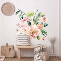 Wandtattoo - Aquarell Rosa Blüten Bouquet Xxl | Wandsticker Wandaufkleber Wanddeko Rosen Floral Blätter Botanik von ApalisHOME