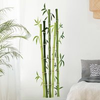 Wandtattoo Bambusstrauch | Wandsticker Badezimmer Wandaufkleber Wanddeko Floral Blätter Botanik Bambus von ApalisHOME