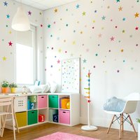 Wandtattoo Kinderzimmer - 92 Bunte Sterne Set | Kinder Wandsticker Babyzimmer Wandaufkleber Tattoo von ApalisHOME