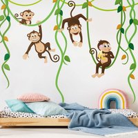 Wandtattoo Kinderzimmer - Affenbande | Kinder Wandsticker Babyzimmer Wandaufkleber Wanddeko Süß Dschungel Safari von ApalisHOME