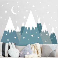 Wandtattoo Kinderzimmer - Berge Sterne Mond | Kinder Baby Sternenhimmel Wandsticker Babyzimmer Wandaufkleber Wanddeko Junge Jungenzimmer von ApalisHOME