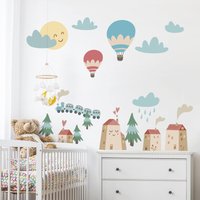 Wandtattoo Kinderzimmer - Häuser Und Eisenbahn | Kinder Wandsticker Babyzimmer Wandaufkleber Wanddeko Süß von ApalisHOME