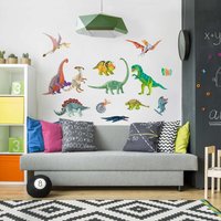 Wandtattoo Kinderzimmer Junge Dino - Buntes Dinosaurier Set | Kinder Wandsticker Jungenzimmer Baby Wandaufkleber Wanddeko Babyzimmer von ApalisHOME