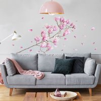 Wandtattoo Magnolie Zweig Set | Floral Blütenblätter Blumen Ast Wandsticker Wandaufkleber Wanddeko von ApalisHOME