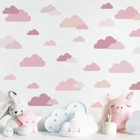 Wandtattoo Mehrfarbig Kinderzimmer - 40 Wolken Rosa Set | Kinder Wandsticker Babyzimmer Wandaufkleber Mädchen Jungen von ApalisHOME