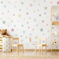 Wandtattoo Mehrfarbig Kinderzimmer - 92 Sterne Pastell Set | Kinder Wandsticker Babyzimmer Wandaufkleber von ApalisHOME