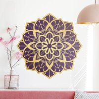 Wandtattoo Mehrfarbig - Mandala Blüte Muster Gold Violett | Wandsticker Wandaufkleber Wanddeko Spirituell von ApalisHOME