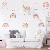 Wandtattoo Mehrfarbig - Regenbögen Rosa Mix Set | Mädchen Kinder Wandsticker Mädchenzimmer Babyzimmer Wandaufkleber Herzen von ApalisHOME