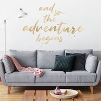 Wandtattoo Mehrfarbig Spruch - & So The Adventure Begins Gold | Wandsticker Wandaufkleber Wanddeko von ApalisHOME