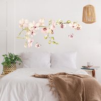 Wandtattoo - Orchideenzweig Und Schmetterling in Rosé | Floral Blütenblätter Blumen Ast Wanddeko Wandsticker Wandaufkleber von ApalisHOME