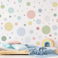Wandtattoo Punkte Konfetti Pastell Set | Kinderzimmer Wandsticker Babyzimmer Kinder Baby Wandaufkleber Wanddeko Süß Kreise von ApalisHOME