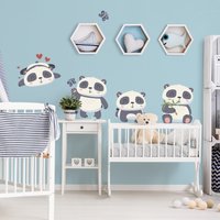 Wandtattoo Süßes Pandabären Set - Panda Bären | Kinder Wandsticker Babyzimmer Wandaufkleber Wanddeko von ApalisHOME