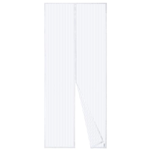 Apalus Fliegengitter Tür, Magnet Insektenschutz 90x210cm, Der Magnetvorhang Ist Ideal Für Die Balkontür, Kellertür und Terrassentür, Kinderleichte Klebemontage Ohne Bohren, Nicht Kürzbar, Weiß von Apalus