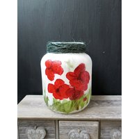 Original Handbemalte Blumen Topf Frühling Und Sommer Haus Terrasse Garten Dekoration Kunst Am Muttertag Geschenk Mohn Narcis Ringelblume Gläser von Aparticle