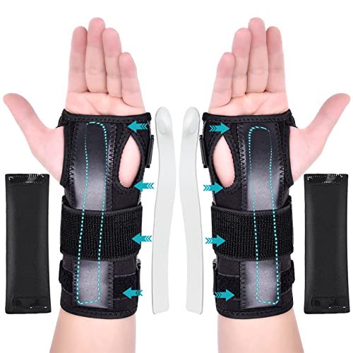Apasiri Handgelenkstütze, Handgelenkschiene Für Die Rechte/Linke Hand, Handgelenkstütze mit Aluminiumschiene und weicher Polsterung für Karpaltunnel, Arthritis, Sehnenentzündung, Verstauchung (2, L) von Apasiri