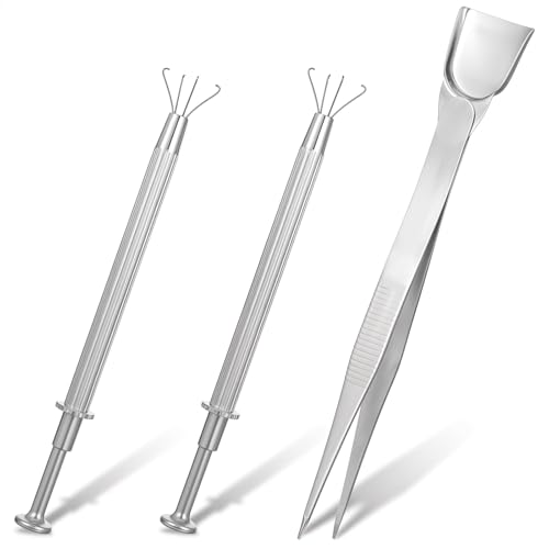 3 Stk Grabber Tool Holder Set,Piercing Perlen Halter,Piercing Ball Greifer,Edelstahl Piercing Kugel Zange,Schmuck Pick up Tool,Piercing Kugel Aufdreher,Piercingzange Prong Pinzette,Kleinteile-Greifer von Apausvcm