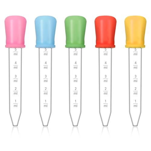 5Stk 5ml Liquid Dropper,Silikon Kunststoff Pipetten,Liquid Dropper Pipette,Transparente Pipette,Dropper Graduierte Transfer Pipette,Pipettentropfer,für Pflanze Haustier Süßigkeitenformen Bastelarbeite von Apausvcm