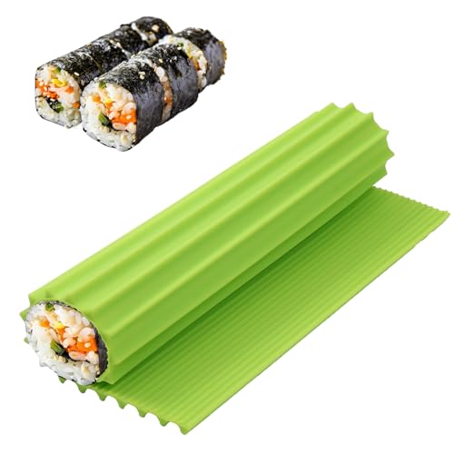 Apausvcm Silikon Sushi Matte,Sushi Rollen,21.6×20cm Sushie Rollmatte,Wiederverwendbar Sushis Maker,Sushimatte,DIY Sushis Machen für Anfänger Profis Sushie Rolle Küche Party Picknicks Reisen von Apausvcm