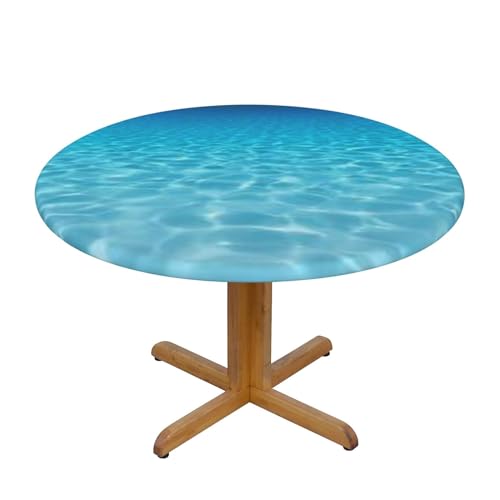 Apbdffjnf Bedruckte Tischdecke mit ruhiger Unterwasserlandschaft, abwischbar, knitterfrei, Polyester, runde Tischdecke für Esstisch, Größe M von Apbdffjnf