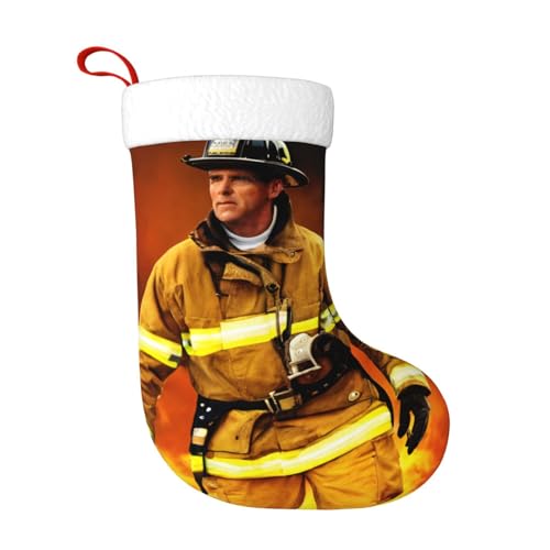 Apbdffjnf Feuerwehrmann Flamme 45 cm Weihnachtsstrümpfe für Weihnachtsbaum Urlaub Familie Xmas Indoor Familie Party Dekoration von Apbdffjnf