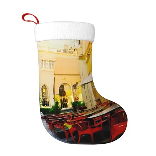 Apbdffjnf Italienische Old Street Weihnachtsstrümpfe für Weihnachtsbaum, Urlaub, Familie, Innenbereich, Familienfeier, Dekoration, 45 cm von Apbdffjnf