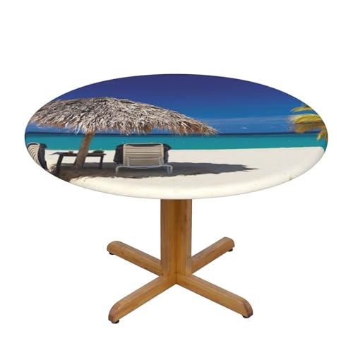 Apbdffjnf Jamaica Beach bedruckte Tischdecke, abwischbar, knitterfrei, Polyester, runde Tischdecke für Esstisch, Teetisch, Größe S von Apbdffjnf