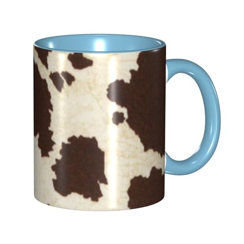 Apbdffjnf Keramik-Kaffeetassen mit Kuhfell-Aufdruck, 325 ml, Keramiktassen, Teetassen mit Griff, für Büro und Zuhause, Himmelblau Apbdffjnf Keramik-Kaffeetassen mit Kuhfell-Aufdruck, 325 ml, Keramiktassen, Teetassen mit Griff, für Büro und Zuhause, Himmelblau von Apbdffjnf