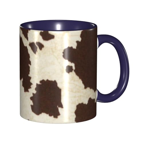 Apbdffjnf Keramik-Kaffeetassen mit Kuhfell-Aufdruck, 325 ml, Keramiktassen, Teetassen mit Griff, für Büro und Zuhause, Marineblau Apbdffjnf Keramik-Kaffeetassen mit Kuhfell-Aufdruck, 325 ml, Keramiktassen, Teetassen mit Griff, für Büro und Zuhause, Marineblau von Apbdffjnf