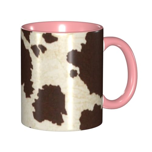Apbdffjnf Keramik-Kaffeetassen mit Kuhfell-Aufdruck, 325 ml, Keramiktassen, Teetassen mit Griff, für Büro und Zuhause, Rosa Apbdffjnf Keramik-Kaffeetassen mit Kuhfell-Aufdruck, 325 ml, Keramiktassen, Teetassen mit Griff, für Büro und Zuhause, Rosa von Apbdffjnf