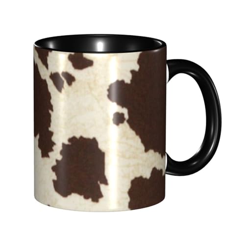 Apbdffjnf Keramik-Kaffeetassen mit Kuhfell-Aufdruck, 325 ml, Keramiktassen, Teetassen mit Griff, für Büro und Zuhause, Schwarz Apbdffjnf Keramik-Kaffeetassen mit Kuhfell-Aufdruck, 325 ml, Keramiktassen, Teetassen mit Griff, für Büro und Zuhause, Schwarz von Apbdffjnf