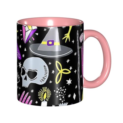 Apbdffjnf Magic Witch Witchcraft Bohemian Drawing Print Ceramic Coffee Mugs, 325 ml Ceramic Mugs Tea Cups with Handle for Office and Home Pink Apbdffjnf Magic Witch Witchcraft Bohemian Drawing Print Ceramic Coffee Mugs, 325 ml Ceramic Mugs Tea Cups with Handle for Office and Home Pink von Apbdffjnf