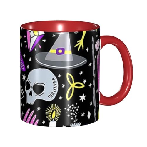 Apbdffjnf Magic Witch Witchcraft Bohemian Drawing Print Ceramic Coffee Mugs, 325 ml Ceramic Mugs Tea Cups with Handle for Office and Home Red Apbdffjnf Magic Witch Witchcraft Bohemian Drawing Print Ceramic Coffee Mugs, 325 ml Ceramic Mugs Tea Cups with Handle for Office and Home Red von Apbdffjnf