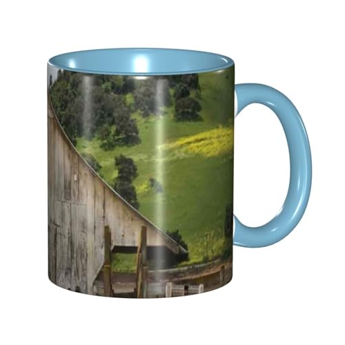 Apbdffjnf Old Wooden Barn with Rusted Tractor Print Ceramic Coffee Mugs, 325 ml Ceramic Mugs Tea Cups with Handle for Office and Home Sky Blue Apbdffjnf Old Wooden Barn with Rusted Tractor Print Ceramic Coffee Mugs, 325 ml Ceramic Mugs Tea Cups with Handle for Office and Home Sky Blue von Apbdffjnf