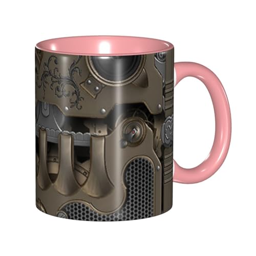 Apbdffjnf Steampunk Keramik-Kaffeetassen mit mechanischem Zahnradaufdruck, 325 ml, Teetassen mit Griff, für Büro und Zuhause, Rosa Apbdffjnf Steampunk Keramik-Kaffeetassen mit mechanischem Zahnradaufdruck, 325 ml, Teetassen mit Griff, für Büro und Zuhause, Rosa von Apbdffjnf
