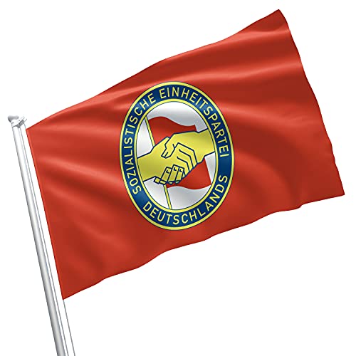 Flagge der Sozialistischen Einheitspartei Deutschlands – Unterstützung der Deutschen Kommunistischen Partei, Politik, sozialistische Arbeitsklasse, doppelt genäht, lebendige Farben, deutsche Flagge von Apedes