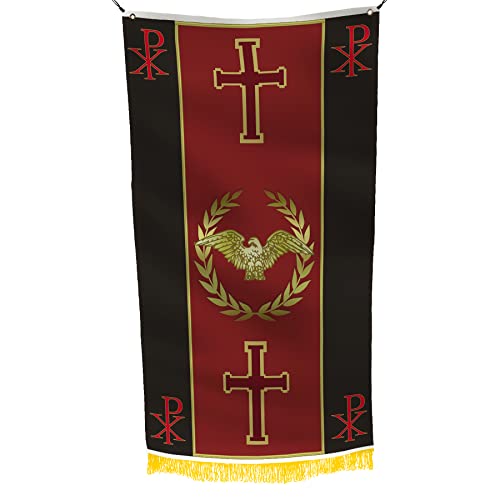 Flagge des römischen Reiches, christliches Western-Flagge, Banner, europäische Demokratie, Geschichte des antiken Roms, langlebige Farbe, geeignet für römische Heimdekoration, Weihnachtstag und Keller von Apedes