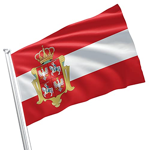 Royal Polnisch Litauische Commonwealth GDL Belarus Pogonia House Vasa weiß-rote Flagge, Banner, lebendige Farben, doppelt genähte Messingösen, 60 x 90 cm von Apedes